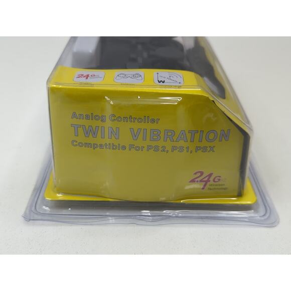 Sony PS2 PS1 PSX 2.4G Wireless Twin Shock Game Controller Joystick Joypad - Picture 2 of 5